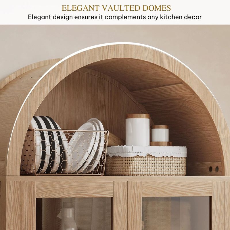 71" Arched Tall Storage Cabinet with Doors and Shelves - Image 4