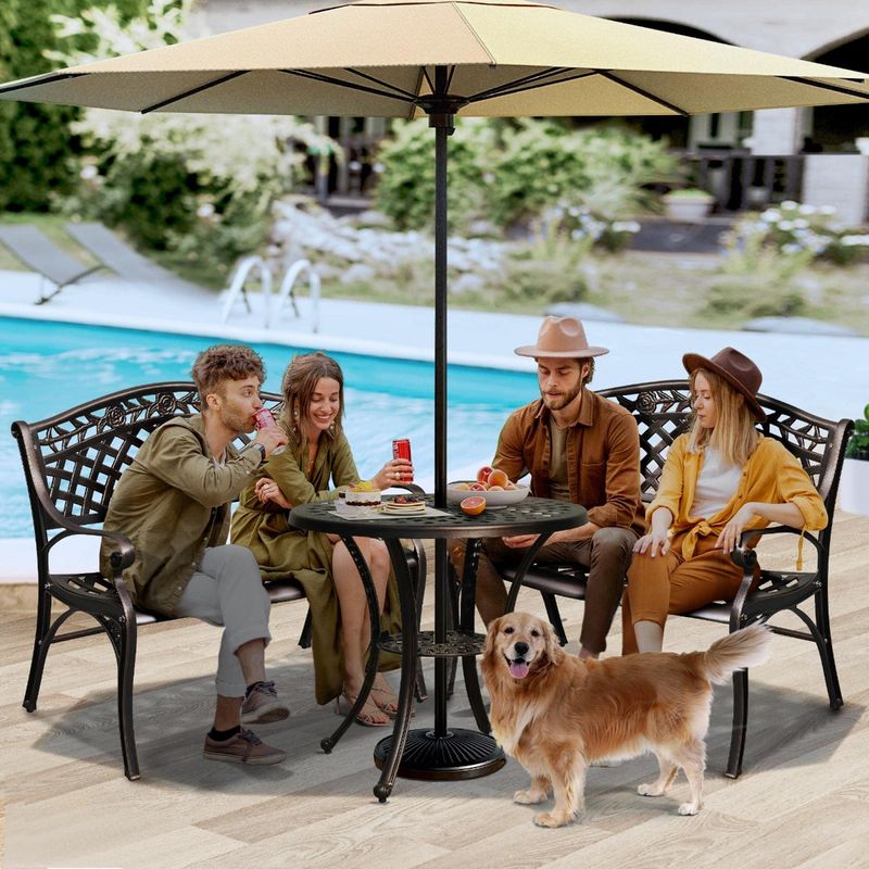 Techohome | 40" 2-Person Cast Aluminum Outdoor Garden Bench - Image 2